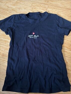 Brandy Melville Navy Short Sleeve Logo Tee
